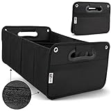 Upgrade4cars Kofferraum Organizer mit Klett Kofferraumtasche für Einkauf, Ordnung, Transport, Utensilien, Aufbewahrung Universal Falt-Box Klein & Stabil Auto-Zubehör Gadget